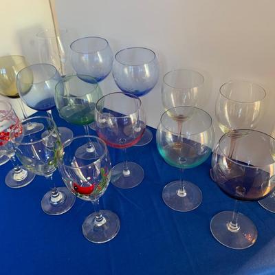 Wine Stemware Lot - Cool Multicolor Base MCM Set + Others