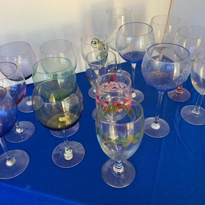 Wine Stemware Lot - Cool Multicolor Base MCM Set + Others