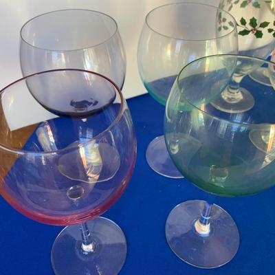 Wine Stemware Lot - Cool Multicolor Base MCM Set + Others