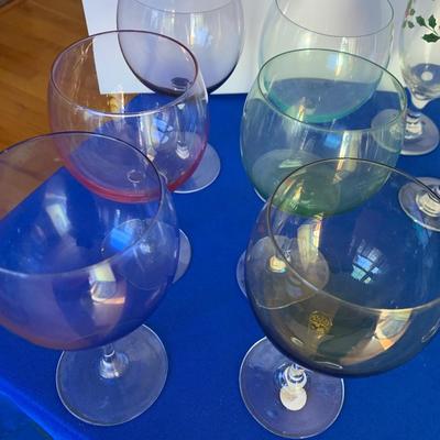 Wine Stemware Lot - Cool Multicolor Base MCM Set + Others