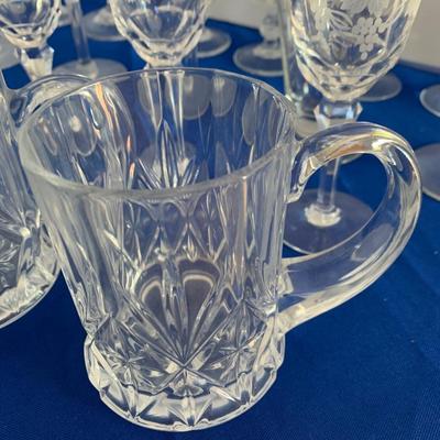 Clear Etched Crystal Lot + Others