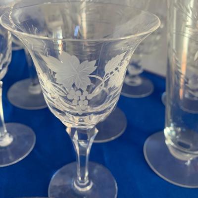 Clear Etched Crystal Lot + Others