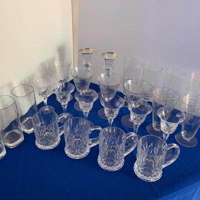 Clear Etched Crystal Lot + Others