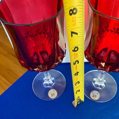 PAIR Beautiful Ruby Red Stemware