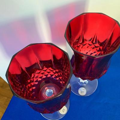 PAIR Beautiful Ruby Red Stemware