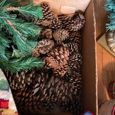 Christmas Decor Lot 50â€ Tree, Stockings, more