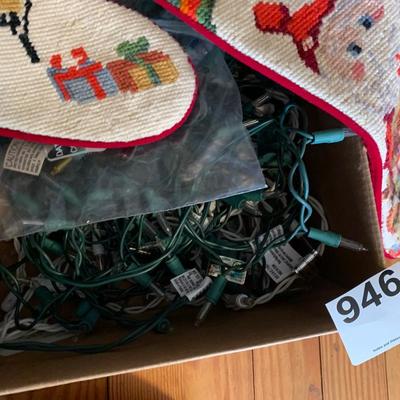 Christmas Decor Lot 50â€ Tree, Stockings, more