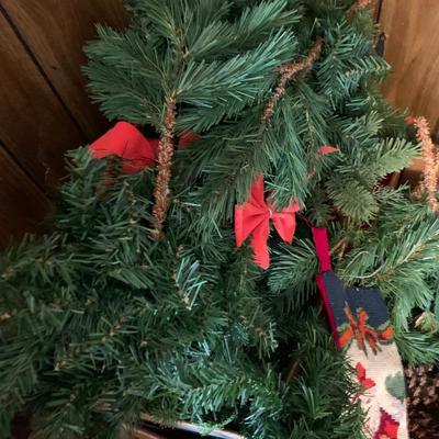 Christmas Decor Lot 50â€ Tree, Stockings, more