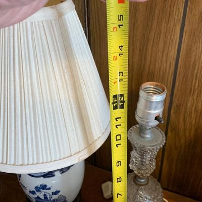 Vintage Lamps Lot - Oil Lamp, Wired Candle, Glass, Porcelain