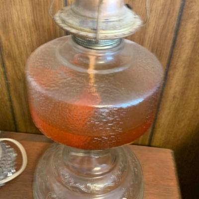 Vintage Lamps Lot - Oil Lamp, Wired Candle, Glass, Porcelain