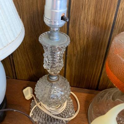 Vintage Lamps Lot - Oil Lamp, Wired Candle, Glass, Porcelain