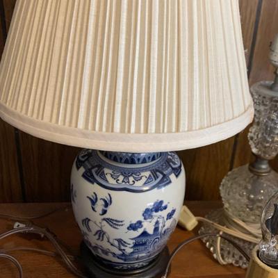 Vintage Lamps Lot - Oil Lamp, Wired Candle, Glass, Porcelain