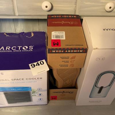 Ultimate Relaxation Lot In Boxes Fans Slippers