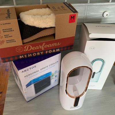 Ultimate Relaxation Lot In Boxes Fans Slippers
