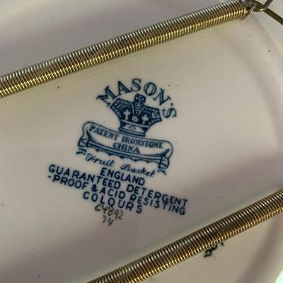 Masonâ€™s Blue Heritage England China Platter Plates Lot