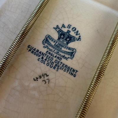 Masonâ€™s Blue Heritage England China Platter Plates Lot