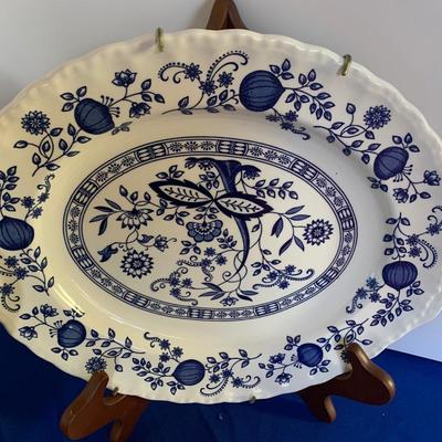 Masonâ€™s Blue Heritage England China Platter Plates Lot