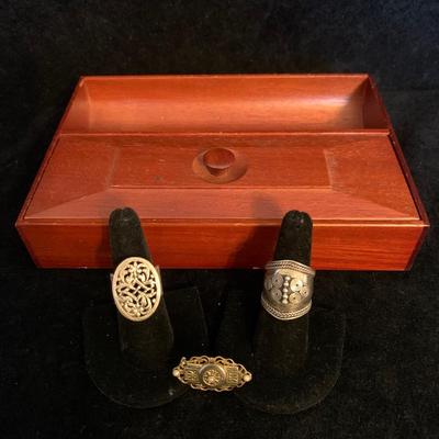 Wood Jewelry Box with Sterling Jewelry & More (MB-HS)
