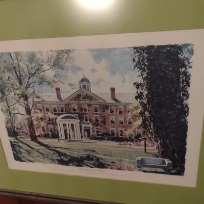 Set of Three Framed University of North Carolina at Chapel Hill Campus Landmarks