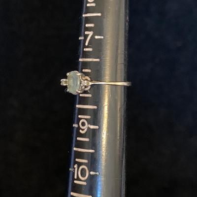 14K White Gold Ring with Light Blue Gemstone (MB-HS)