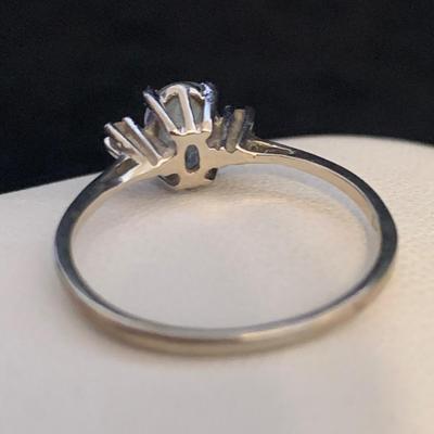 14K White Gold Ring with Light Blue Gemstone (MB-HS)