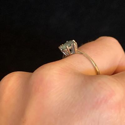 14K White Gold Ring with Light Blue Gemstone (MB-HS)