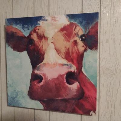 Print on Canvas Unframed Portrait of Cow