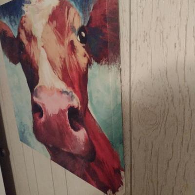 Print on Canvas Unframed Portrait of Cow