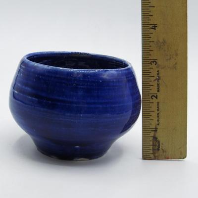 Retro Small Blue Pottery Art Ceramic Bowl with Signed Makers Mark