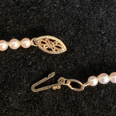 14K Gold Pearl Earrings & Necklace (MB-HS)