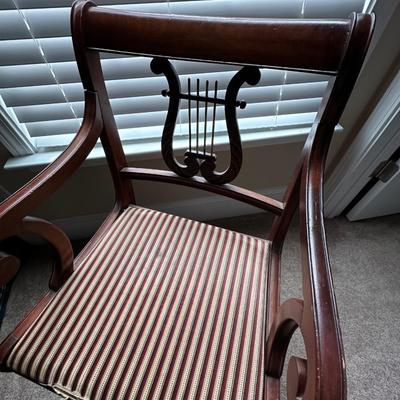 Lyre back dining chair