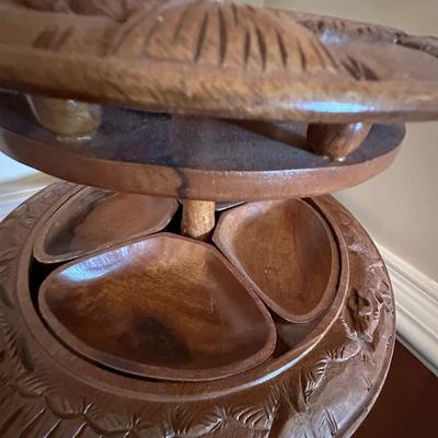 vintage monkey pod lazy susan
