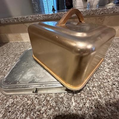 vintage mirro cake plate