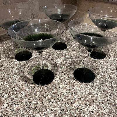 5 piece Martini glass lot
