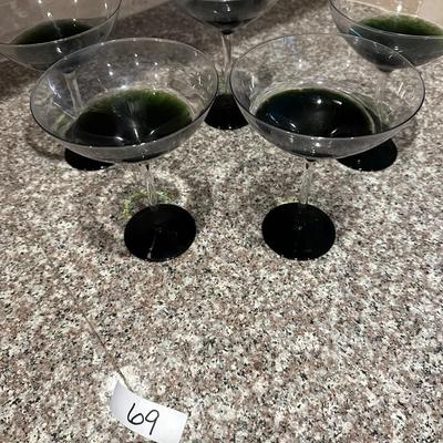 5 piece Martini glass lot