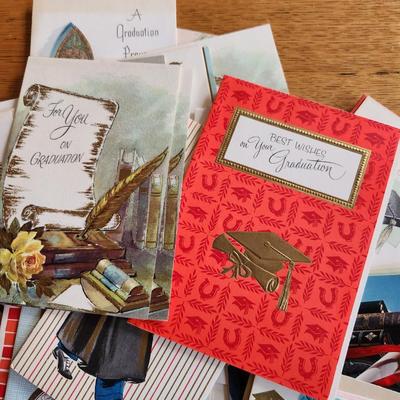 Bag of Vintage Graduation Cards