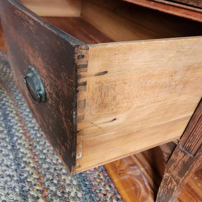 Vintage 3 Drawer Solid Wood Dresser 46x21x36