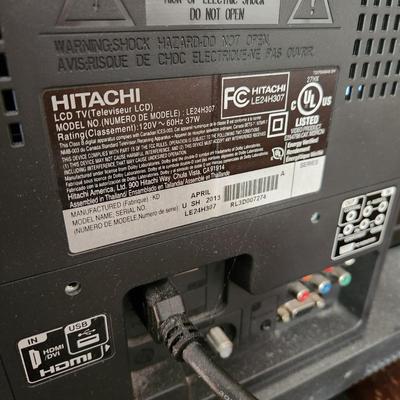 Hitachi 24" Tv w remote tested HDMI USB