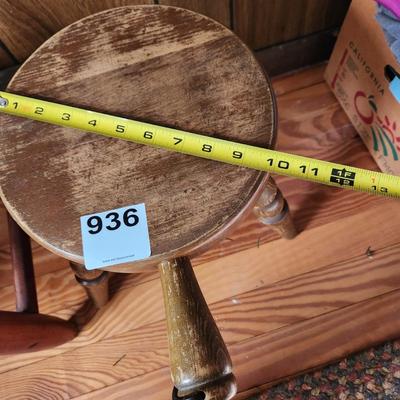 Woven Stool & Wooden Milking Stool