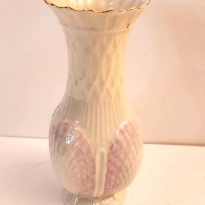 Lot #2D  Belleek Shell Vase