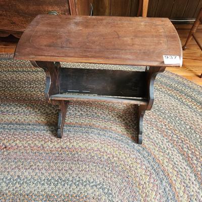 Vintage Library Table with Book Storage 24x12x24H