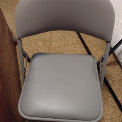 Set of Five Cosco Metal Frame Folding Chairs with Padded Seat and Back