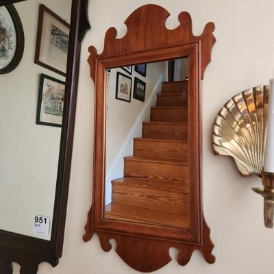2 Mirrors & 1 Brass Shell Candle Sconce