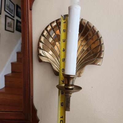 2 Mirrors & 1 Brass Shell Candle Sconce