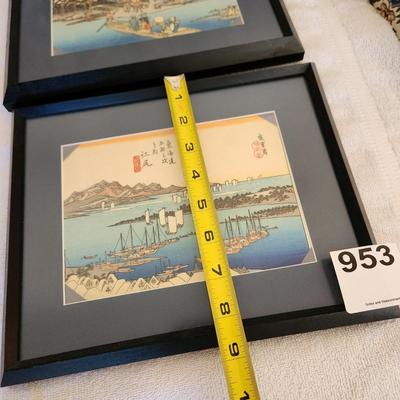 2 Woodblock Prints Tokaido Stations Hiroshige Ando