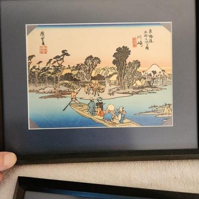 2 Woodblock Prints Tokaido Stations Hiroshige Ando