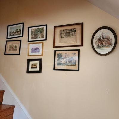 Lot of 8 Framed wall Art Williamsburg Long Island