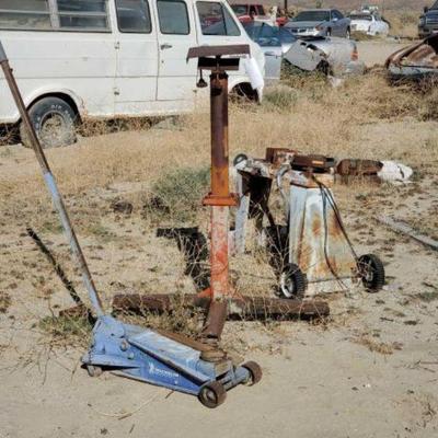 #2116 â€¢ Floor Jack, Transmission Jack, and Portable Grinding Station
