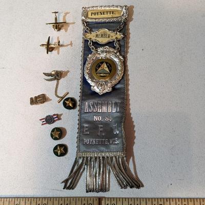 Variety Lot Military Pins, Poynette E.F.U.