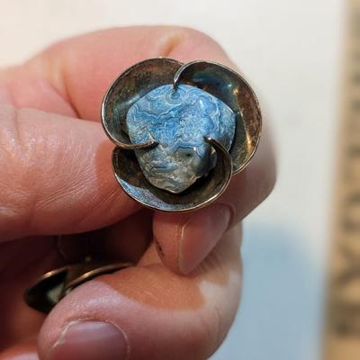 Beautiful Sterling and Dyed Agate Stone